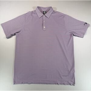 FootJoy FJ Golf Polo Shirt Mens XL Purple Pink Stripe Jimmy Austin Golf Club